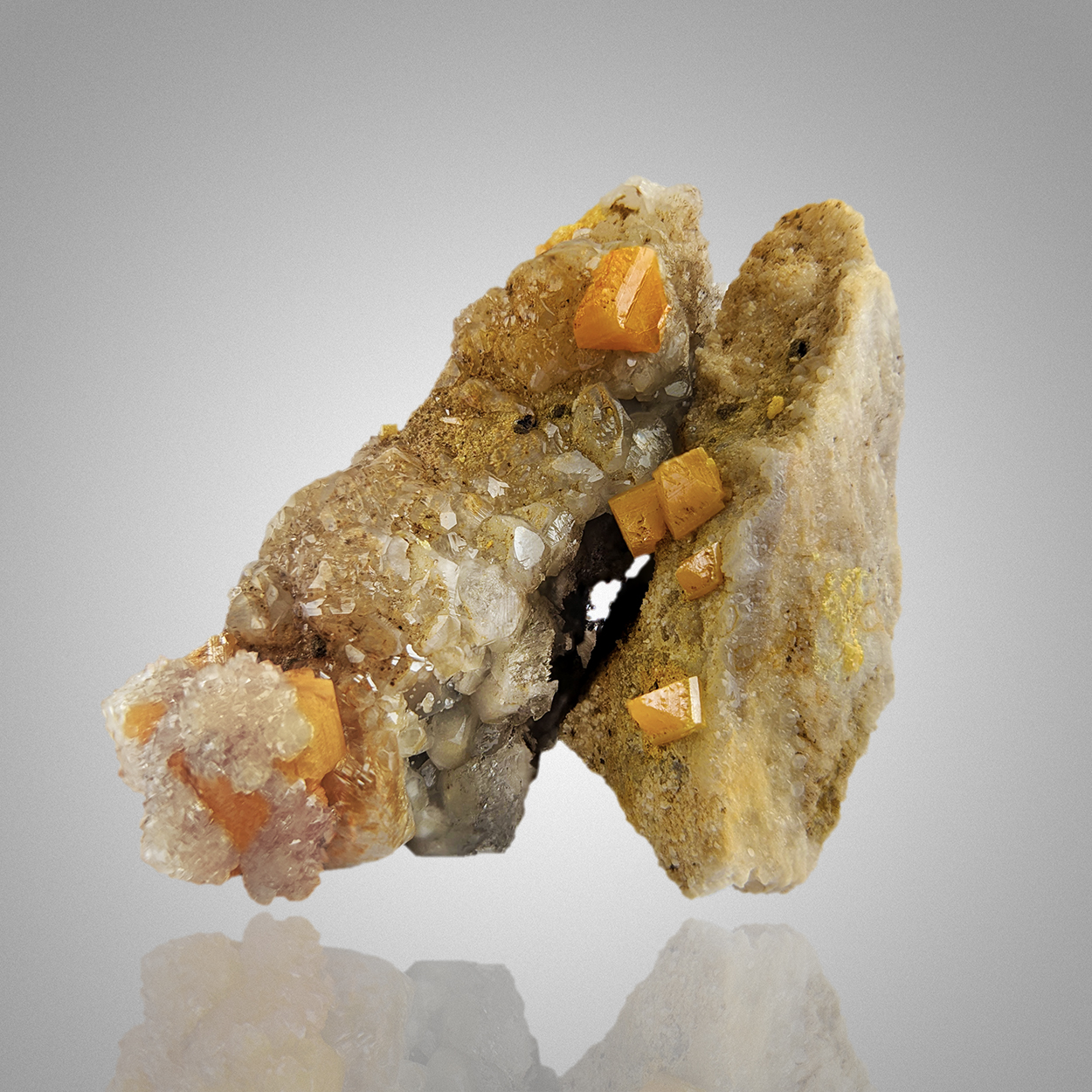 Wulfenite & Calcite