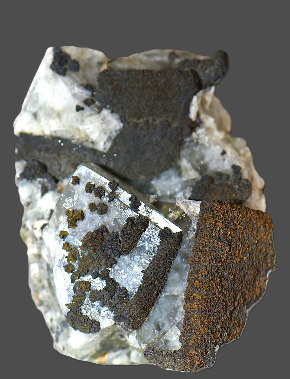 Siderite On Fluorite
