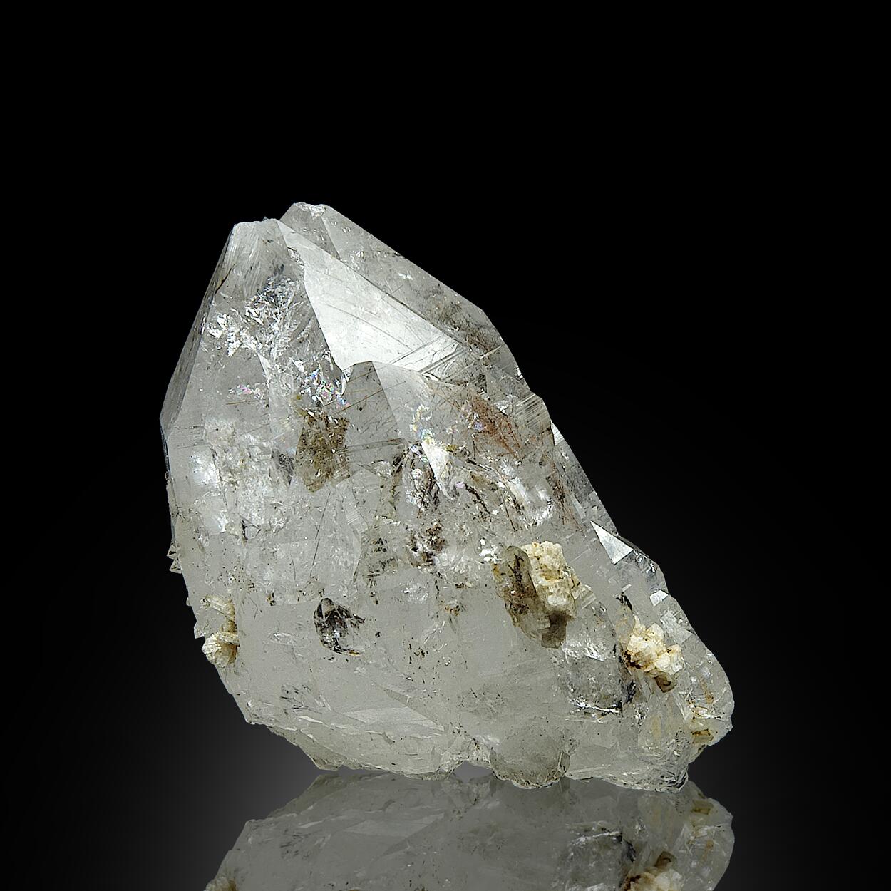 Rock Crystal & Albite & Rutile