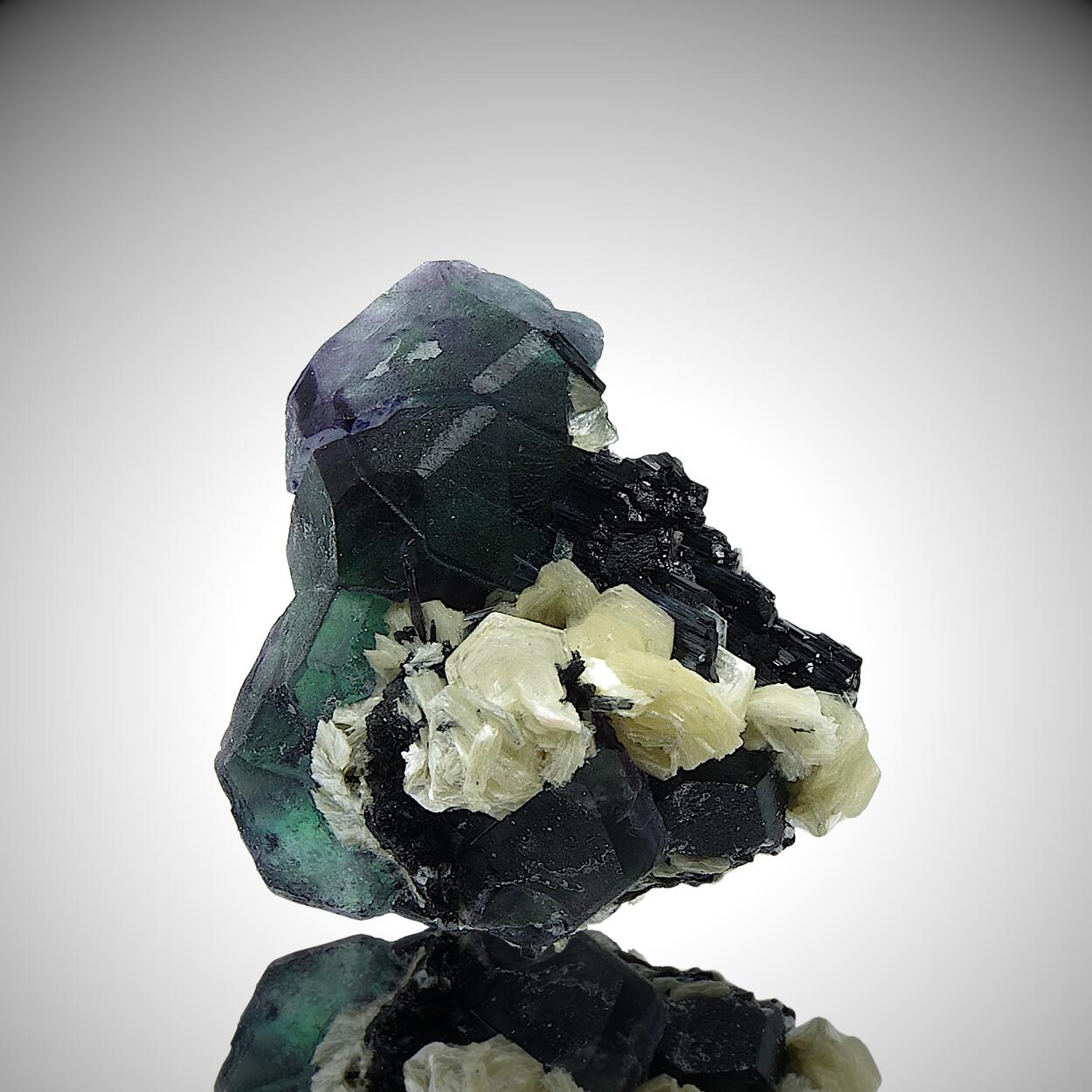 Fluorite With Schorl & Muscovite