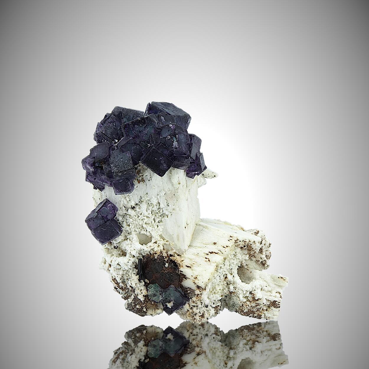 Fluorite On Microcline