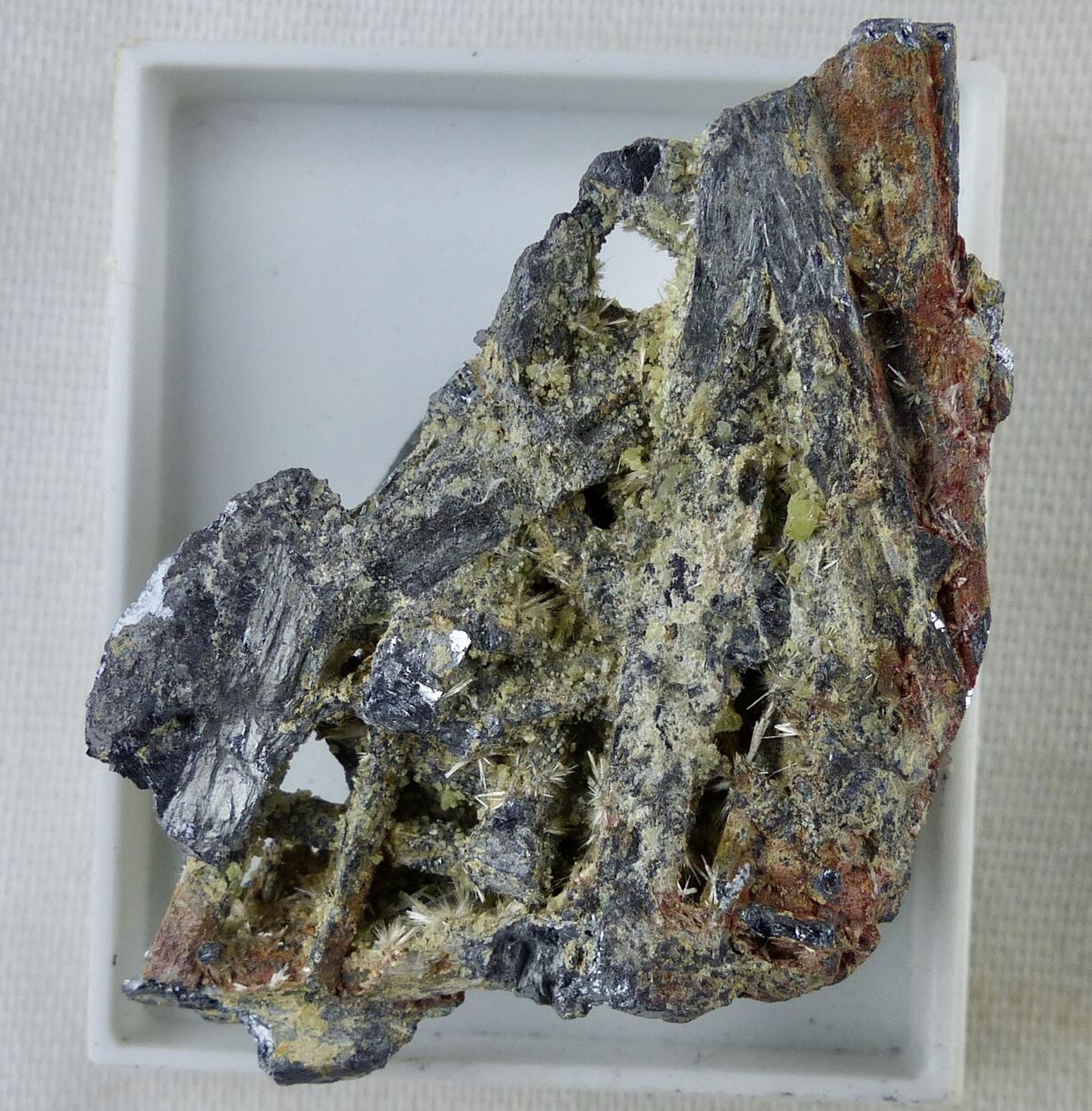 Ottensite & Klebelsbergite & Sulphur On Stibnite