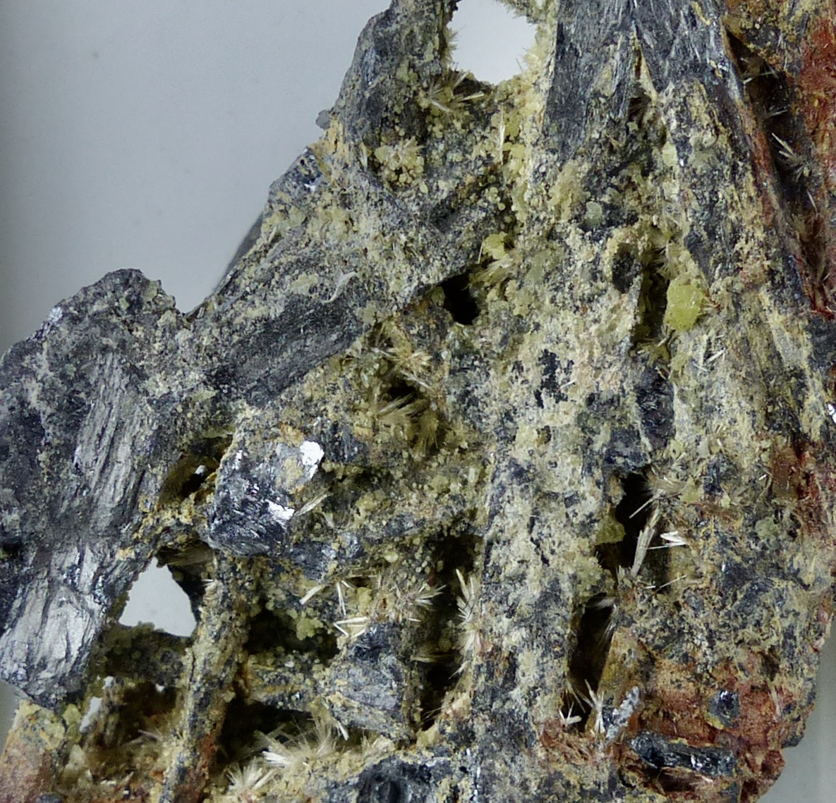 Ottensite & Klebelsbergite & Sulphur On Stibnite