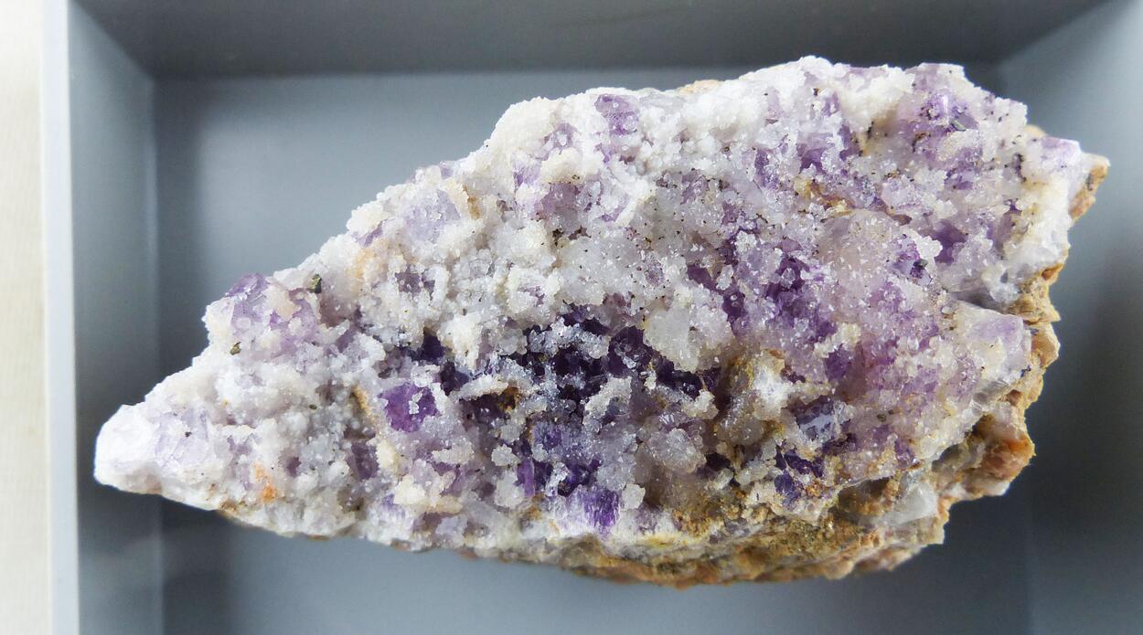 Quartz & Chalcopyrite On Fluorite