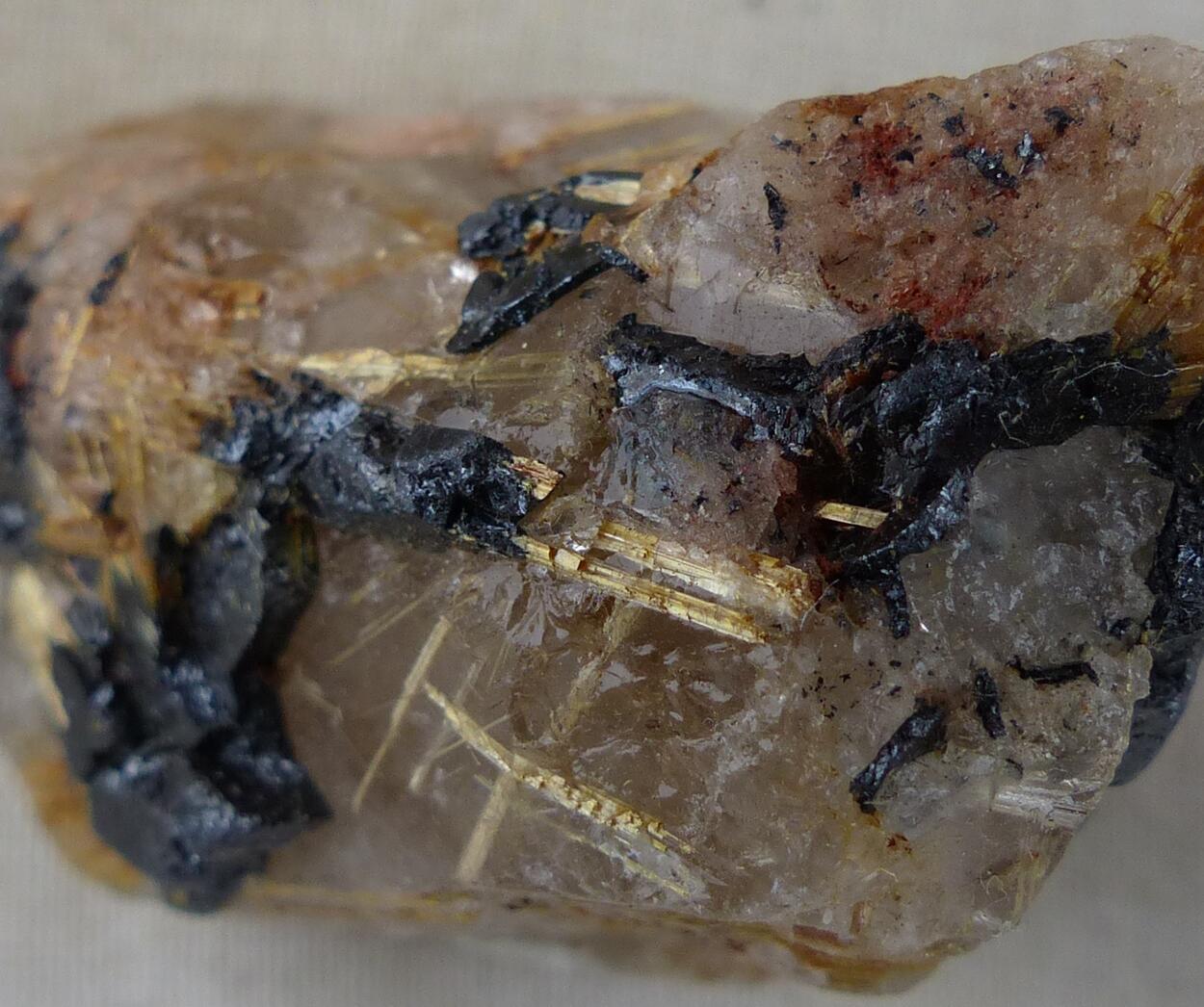 Rutile & Hematite In Quartz