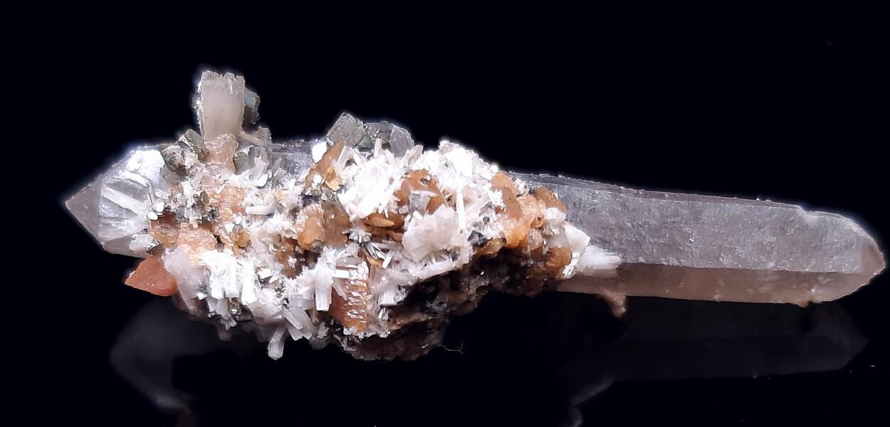 Bertrandite Rhodochrosite & Smoky Quartz