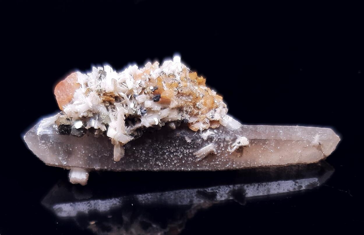 Bertrandite Rhodochrosite & Smoky Quartz