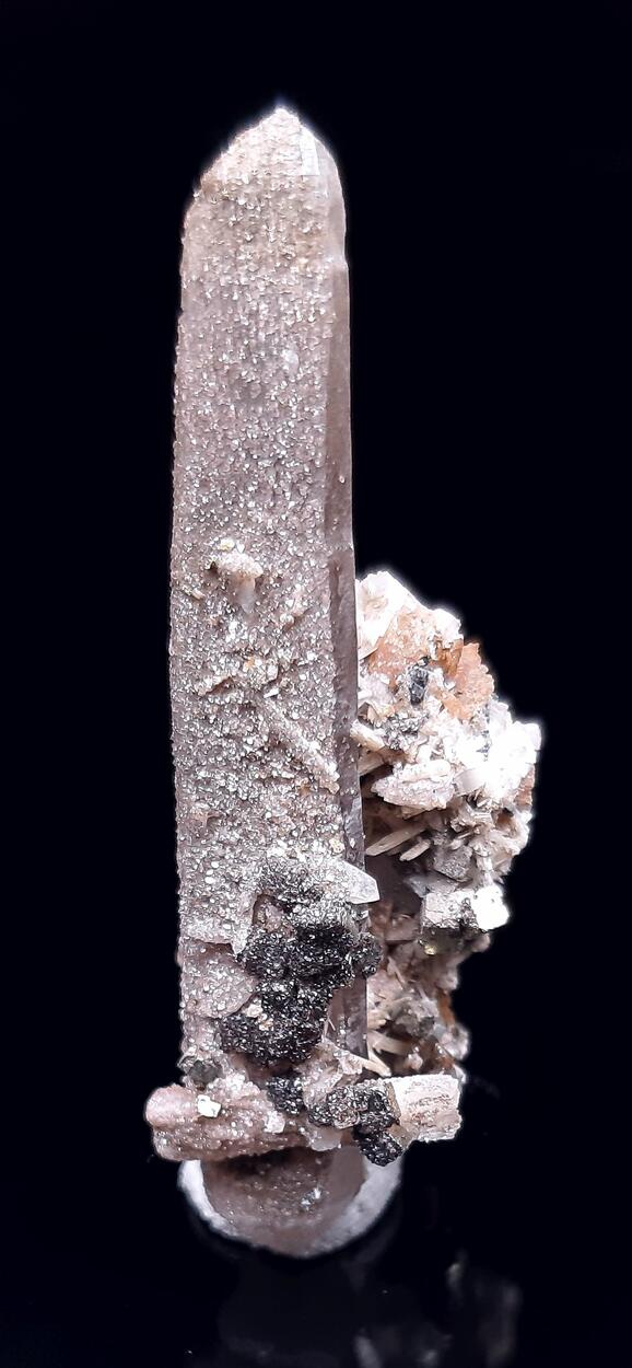 Bertrandite Rhodochrosite & Smoky Quartz