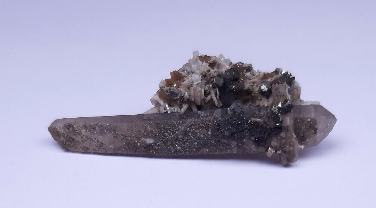 Bertrandite Rhodochrosite & Smoky Quartz