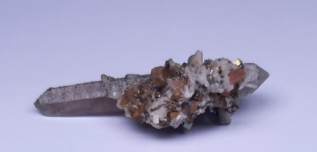 Bertrandite Rhodochrosite & Smoky Quartz