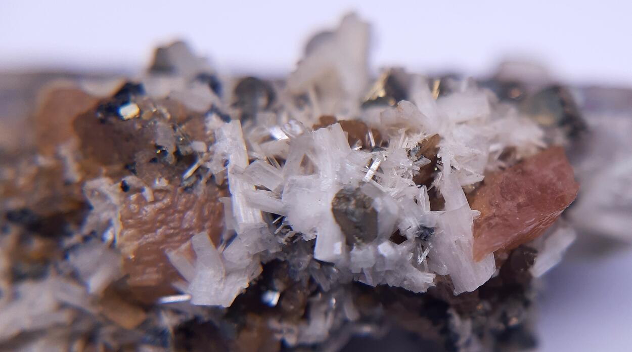 Bertrandite Rhodochrosite & Smoky Quartz