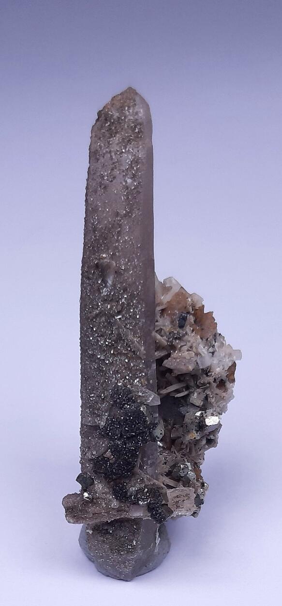 Bertrandite Rhodochrosite & Smoky Quartz