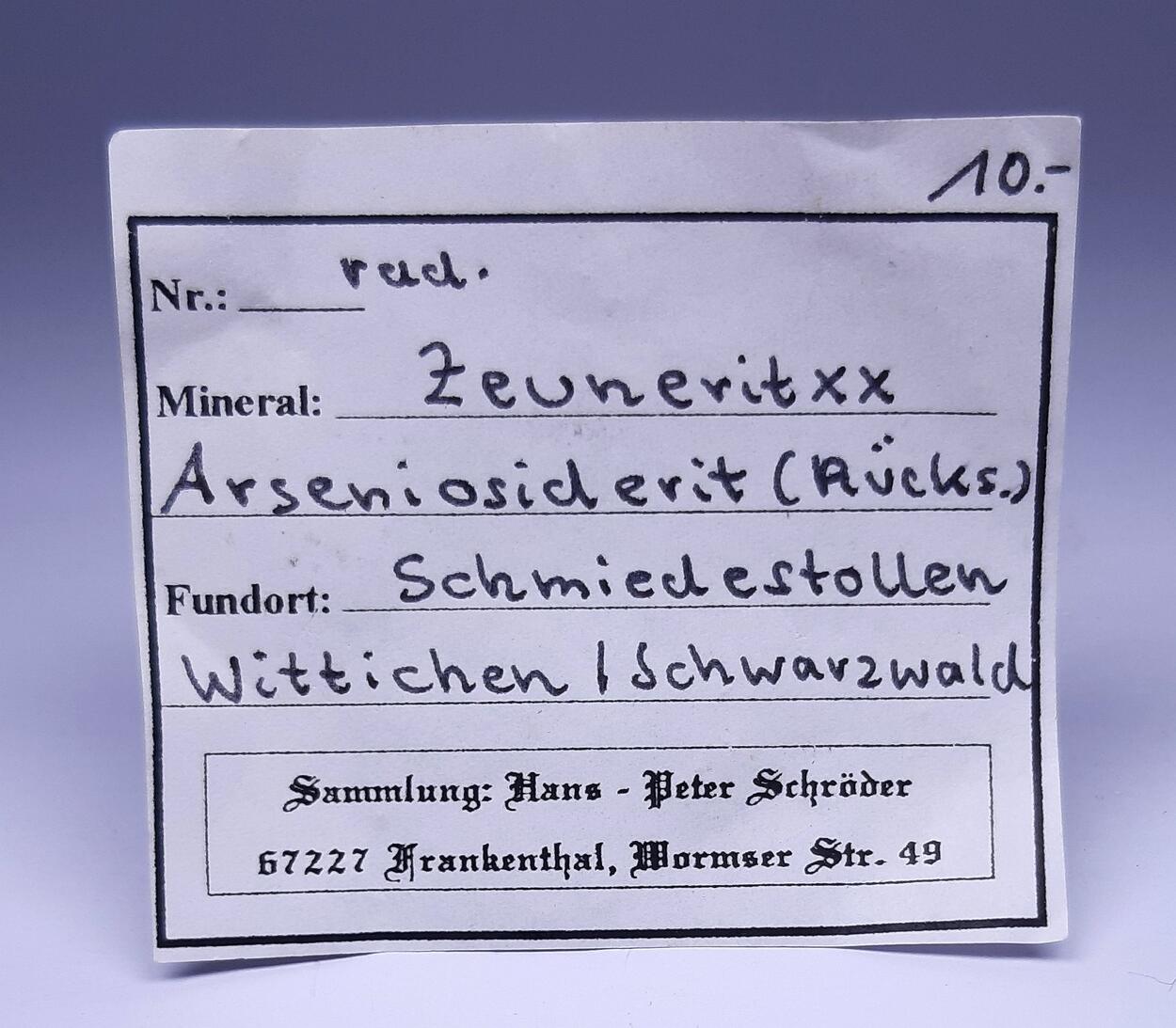 Zeunerite & Arsenosiderite