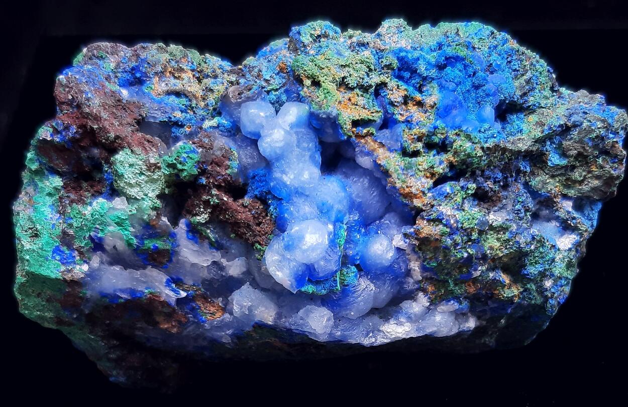 Azurite & Malachite & Calcite