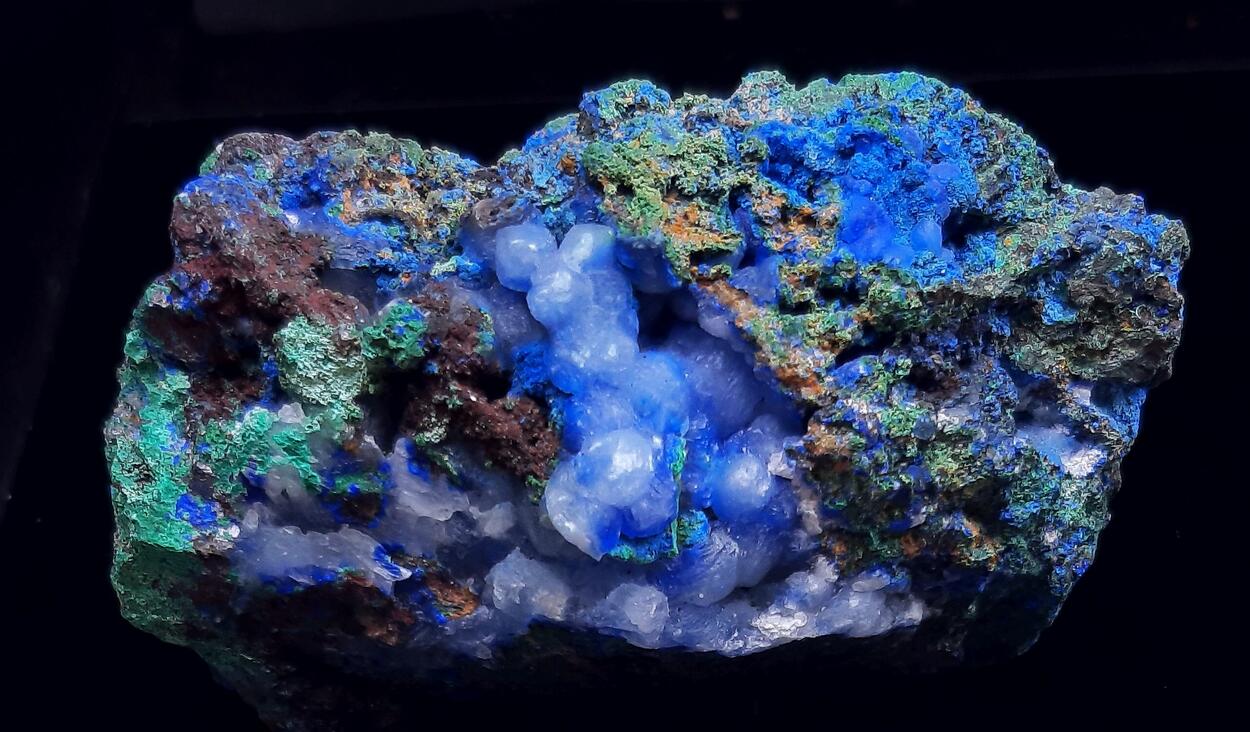 Azurite & Malachite & Calcite