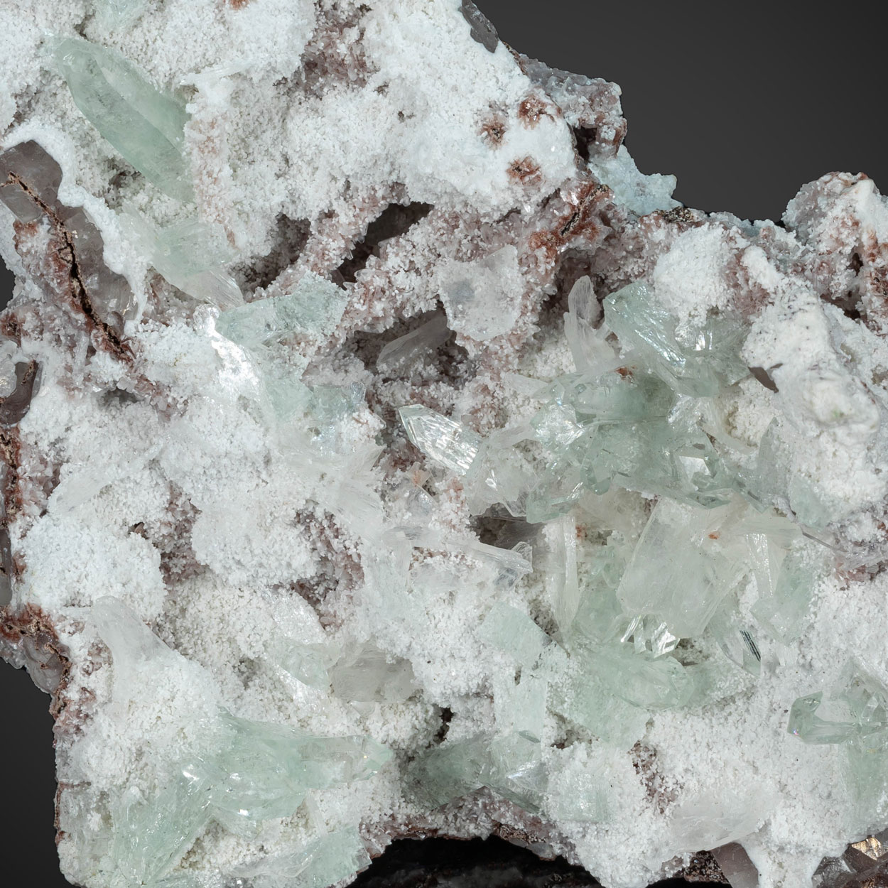 Apophyllite & Mordenite On Calcite