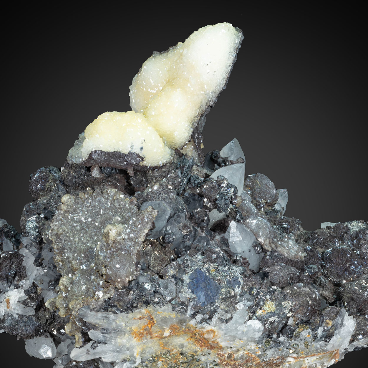 Semseyite Calcite & Siderite