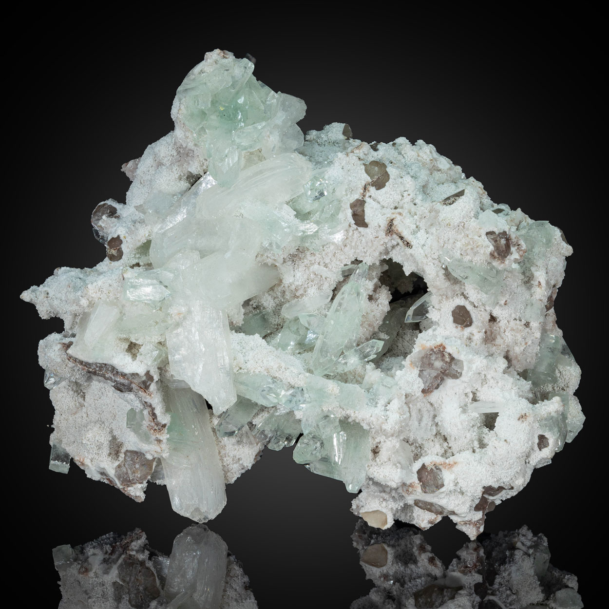 Apophyllite & Mordenite On Calcite