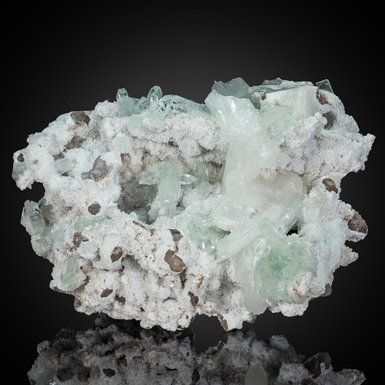 Apophyllite & Mordenite On Calcite