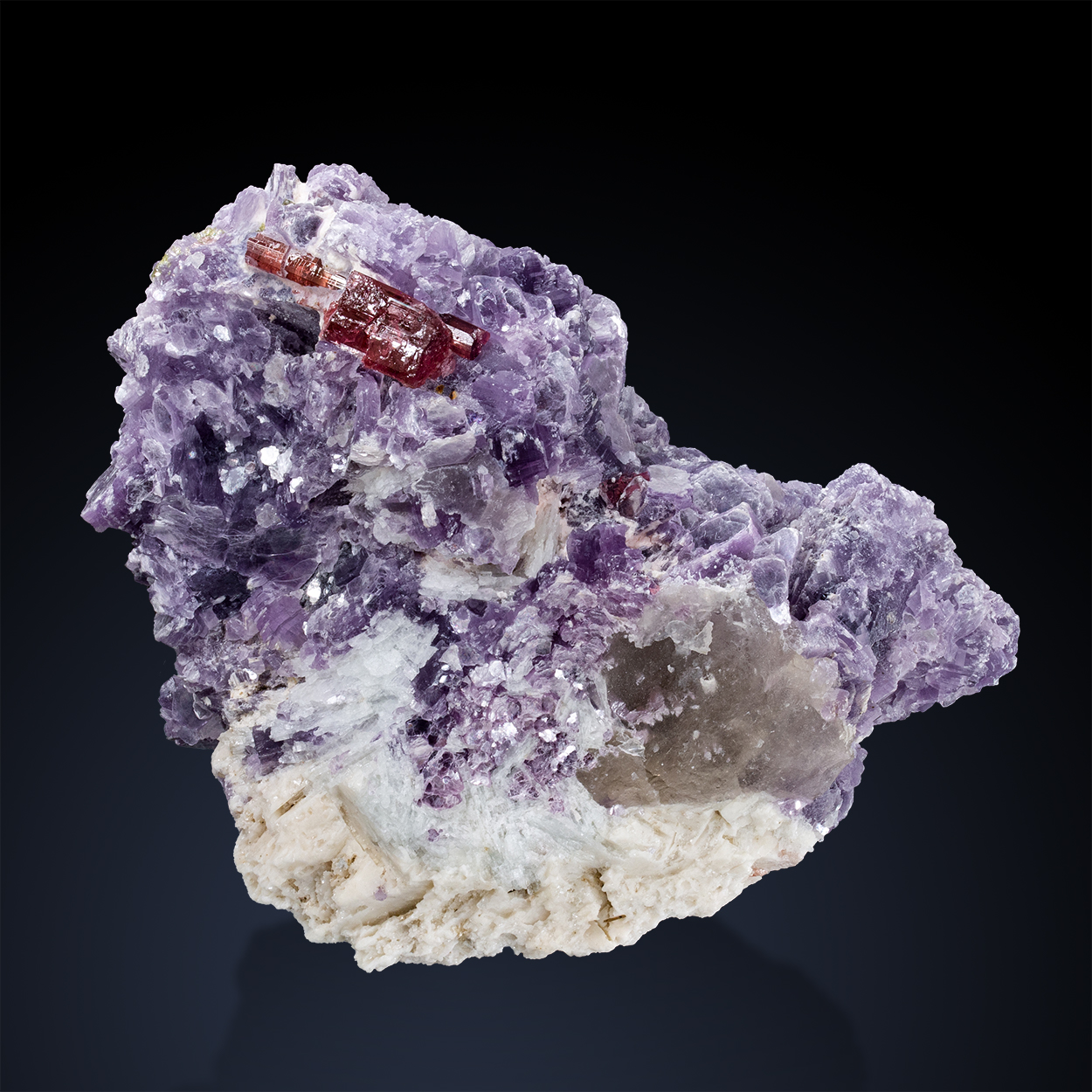 Rubellite On Lepidolite