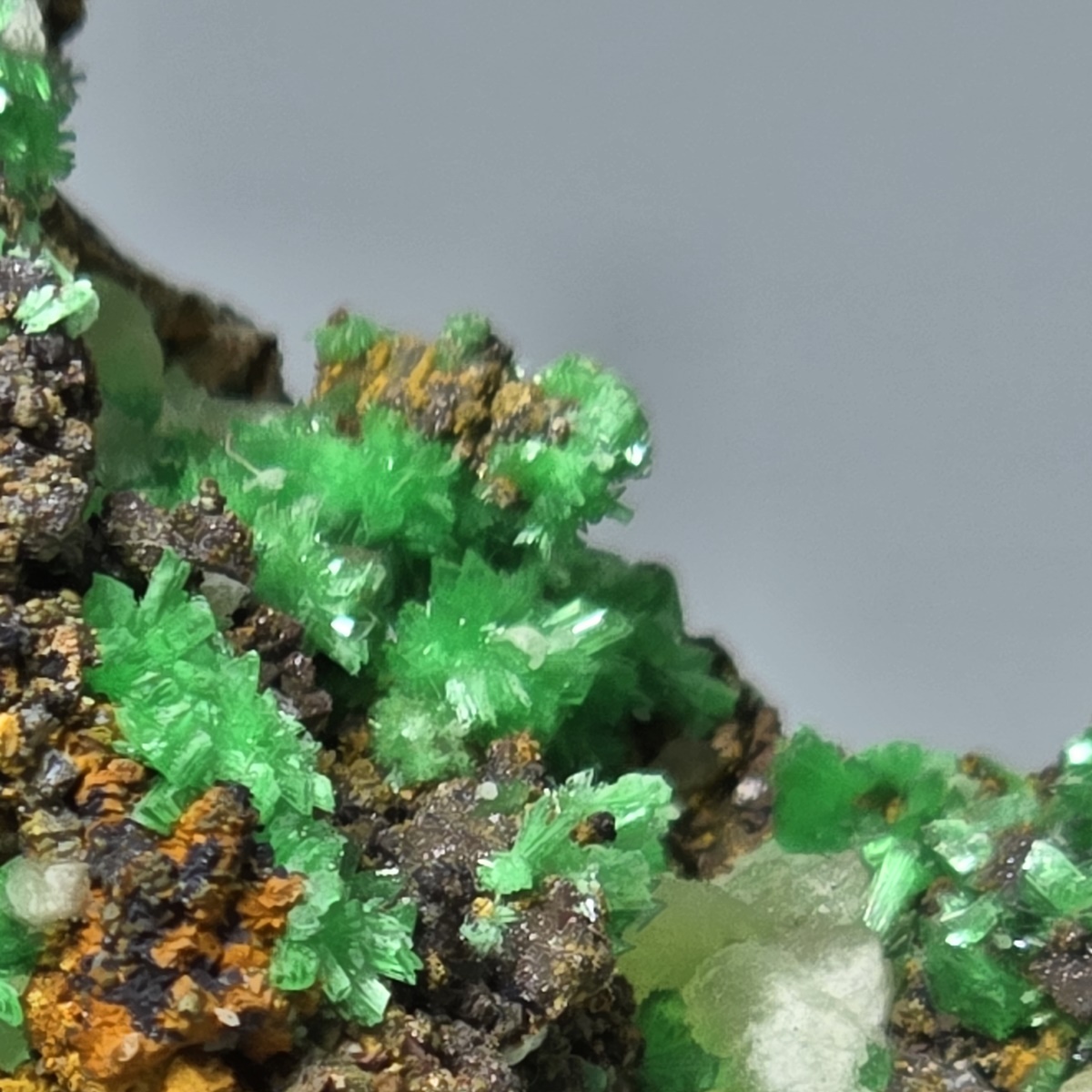 Annabergite Gaspéite & Calcite