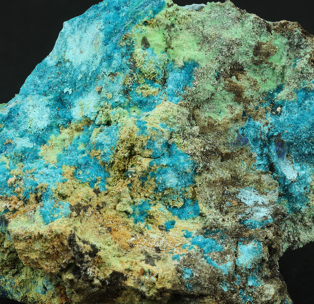 Serpierite Zálesíite Zincowoodwardite Azurite & Zincolivenite