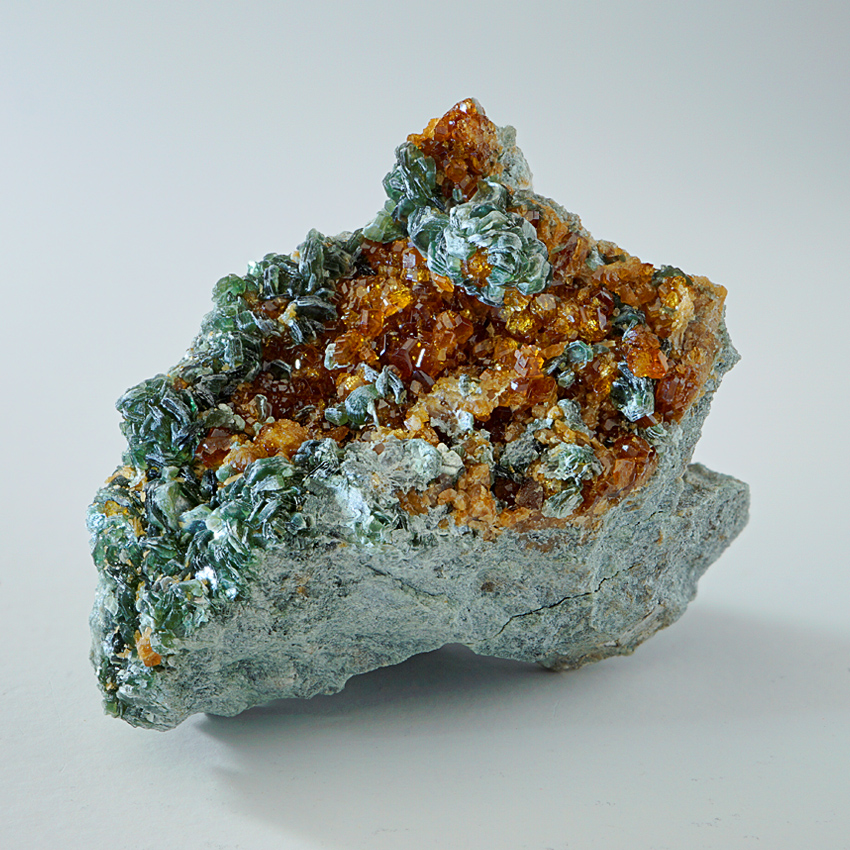 Grossular Var Hessonite & Clinochlore