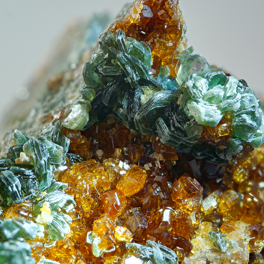 Grossular Var Hessonite & Clinochlore