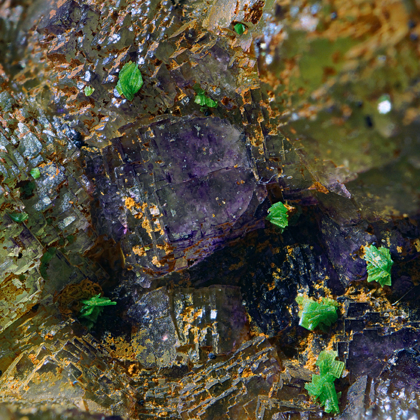 Zeunerite On Fluorite