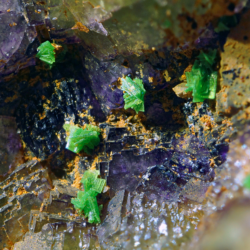 Zeunerite On Fluorite