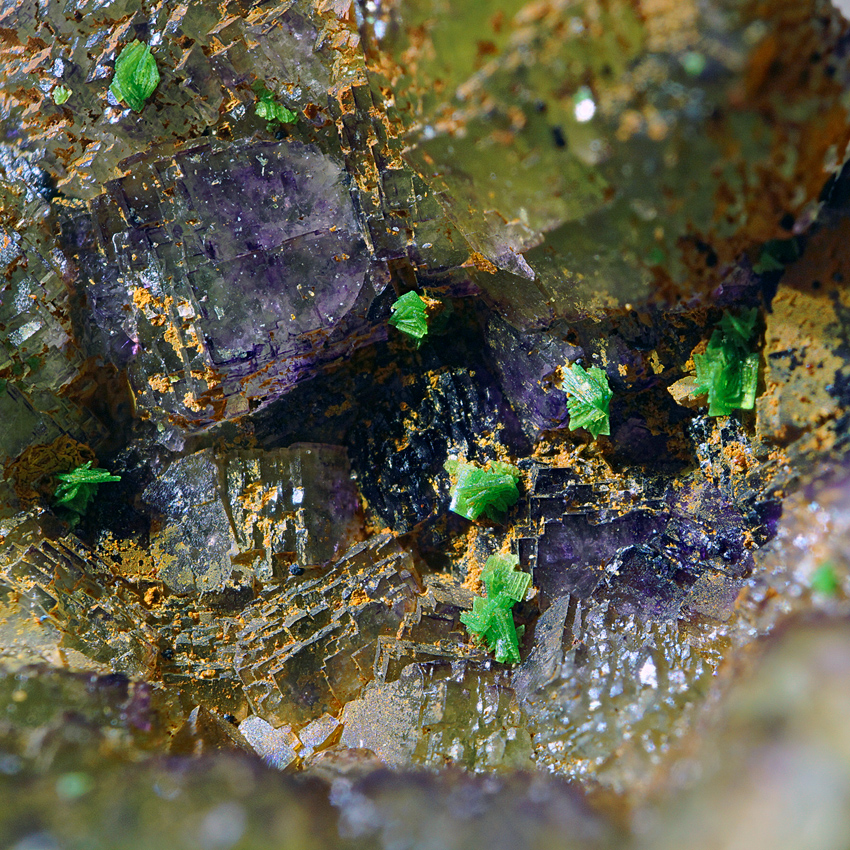 Zeunerite On Fluorite