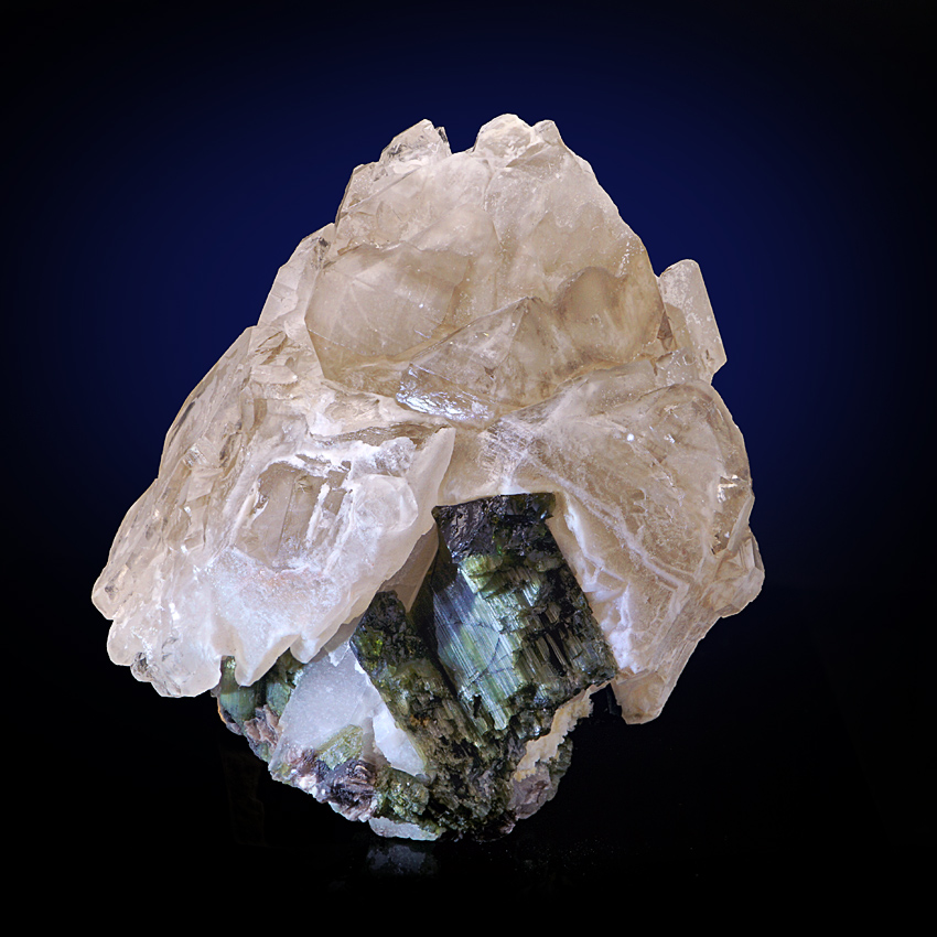 Tourmaline Var Verdelite On Quartz