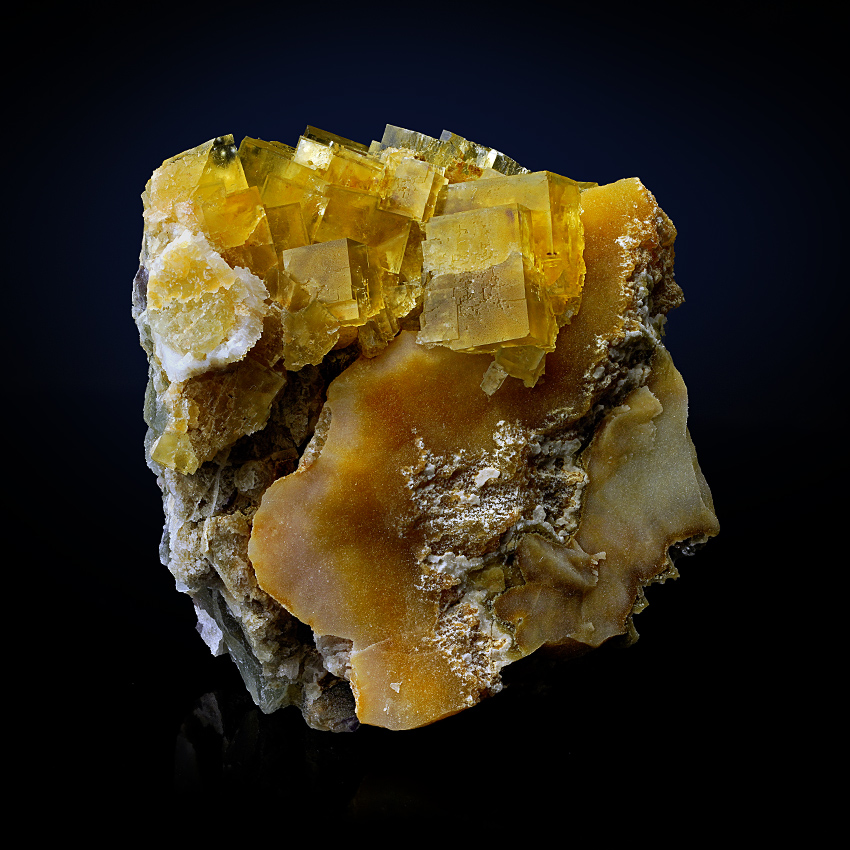 Fluorite on Chalcedony