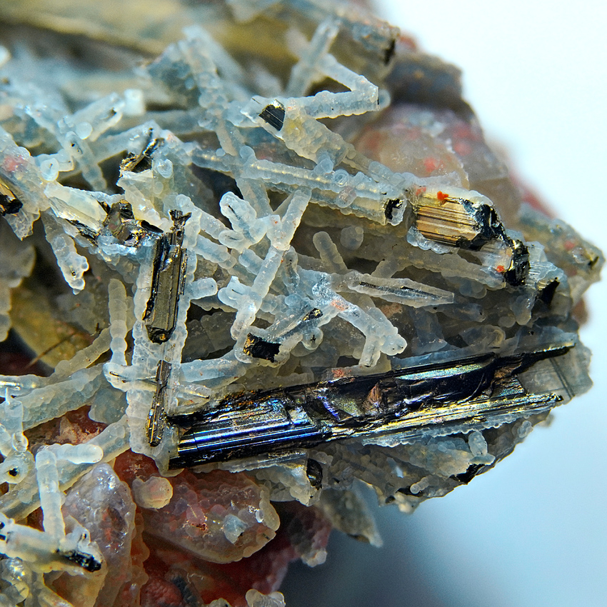 Bismuthinite & Chalcedony