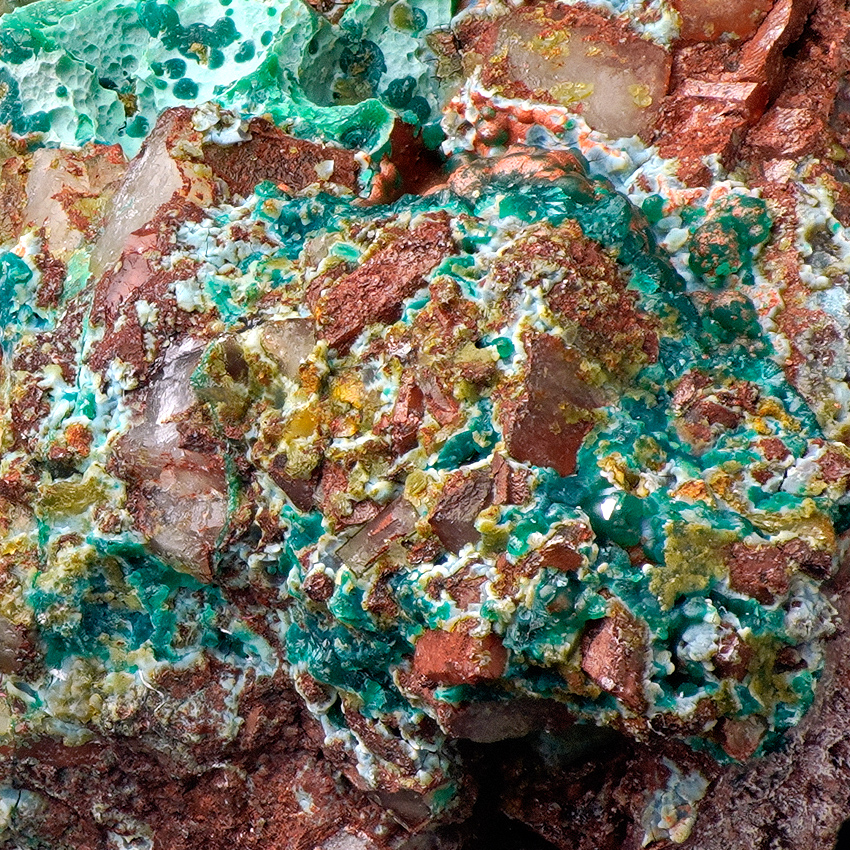 Malachite Pyromorphite & Chrysocolla