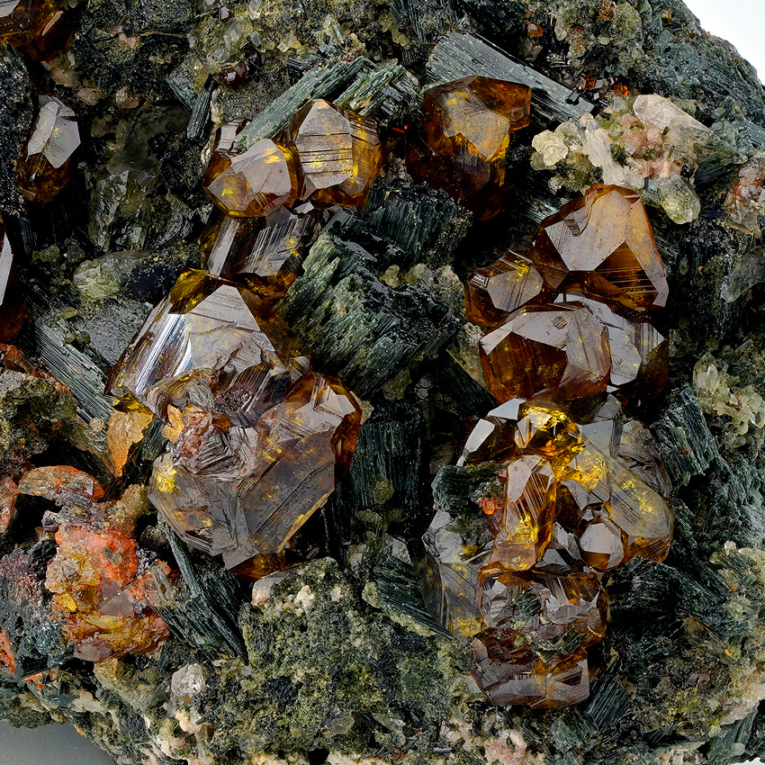 Andradite On Actinolite