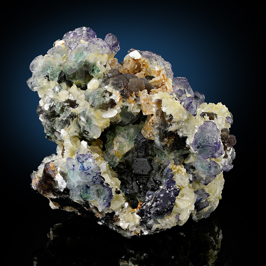 Fluorite Herderite & Beryl Var Goshenite