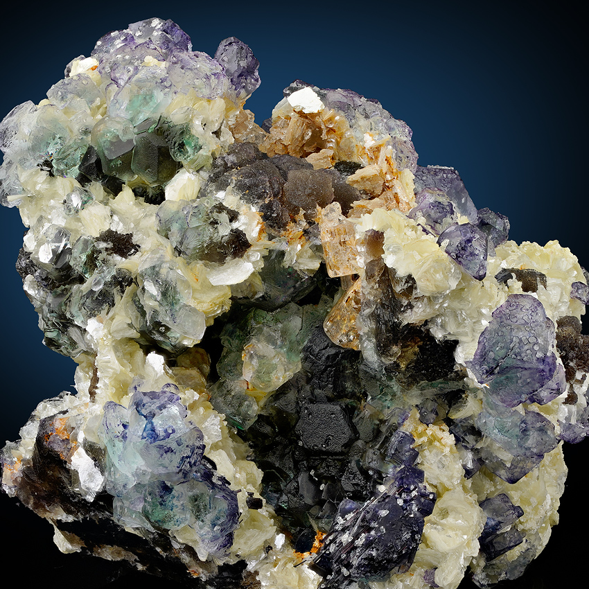Fluorite Herderite & Beryl Var Goshenite