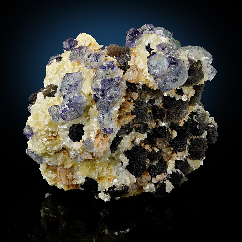 Fluorite Herderite & Beryl Var Goshenite