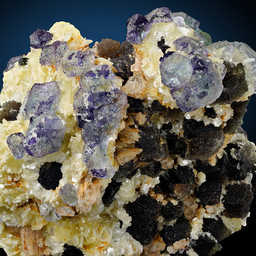 Fluorite Herderite & Beryl Var Goshenite