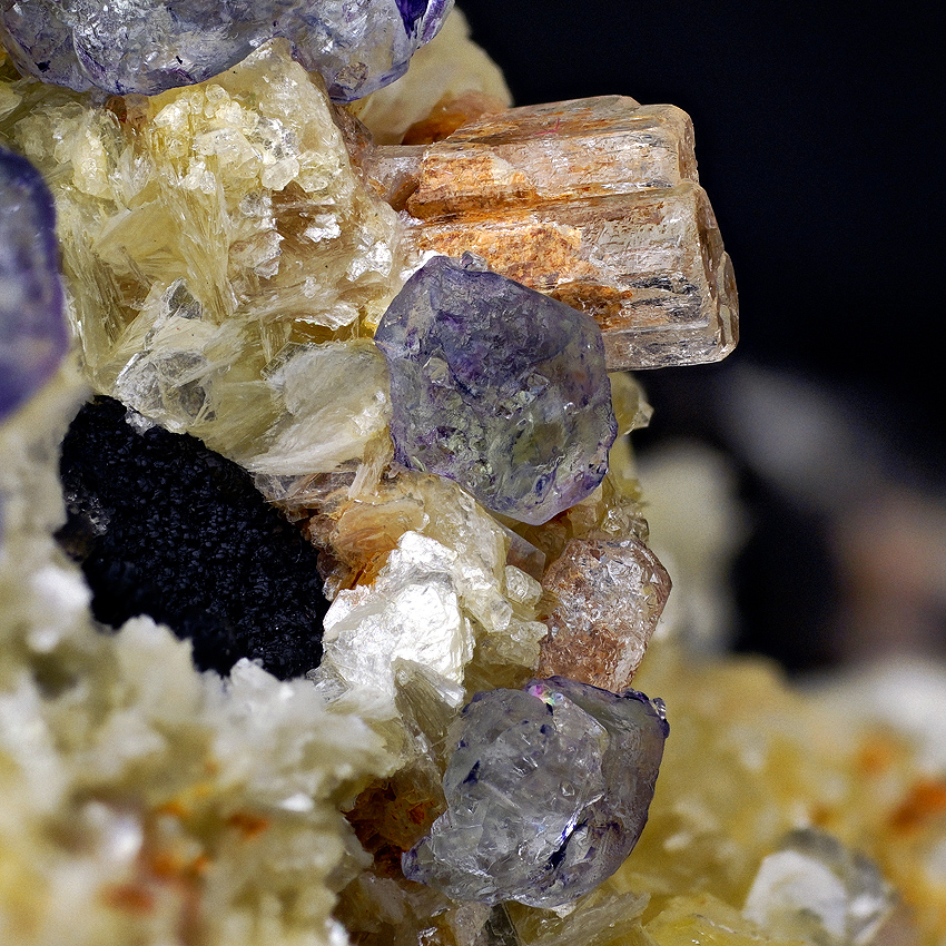 Fluorite Herderite & Beryl Var Goshenite