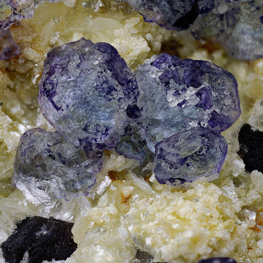 Fluorite Herderite & Beryl Var Goshenite