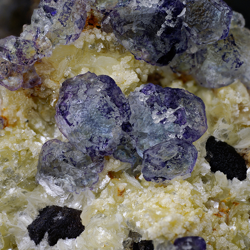 Fluorite Herderite & Beryl Var Goshenite