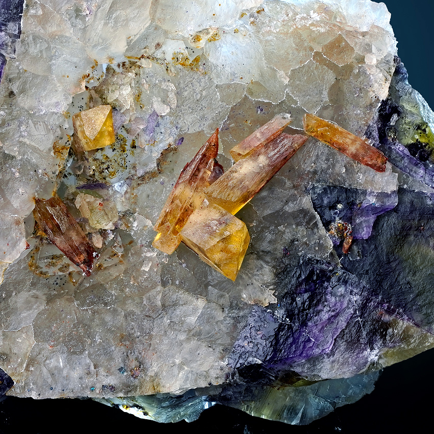 Baryte On Fluorite Quartz
