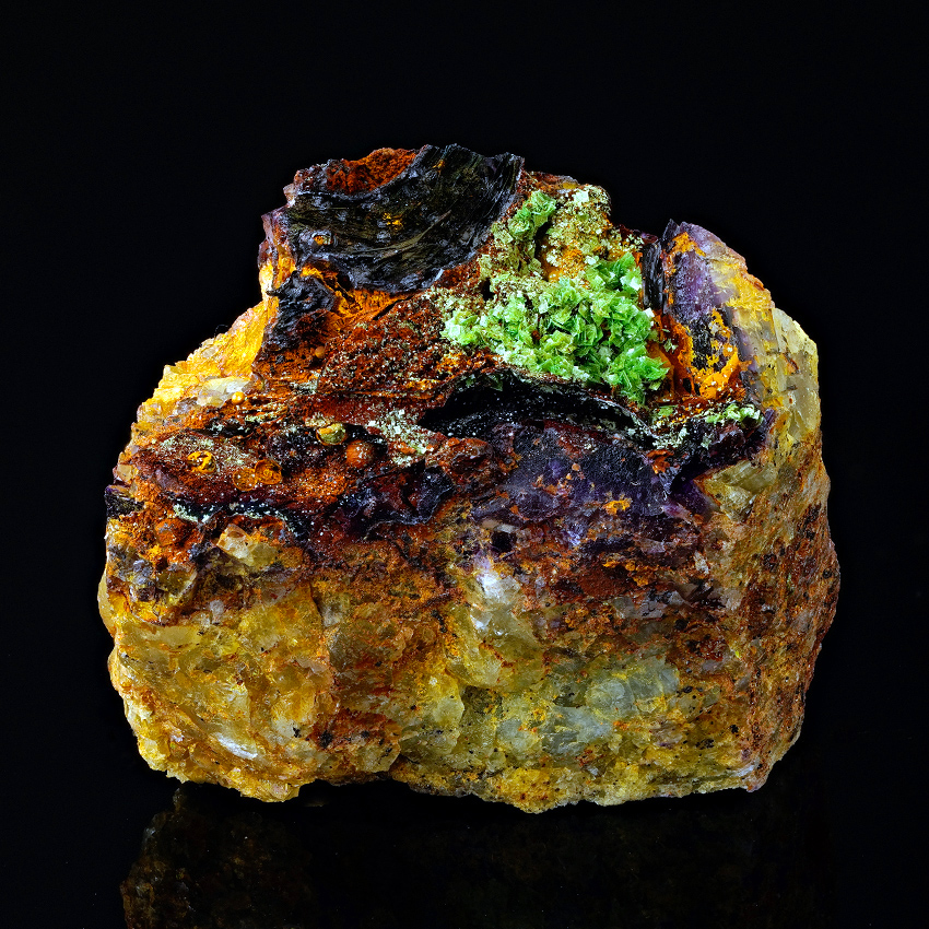 Zeunerite On Fluorite
