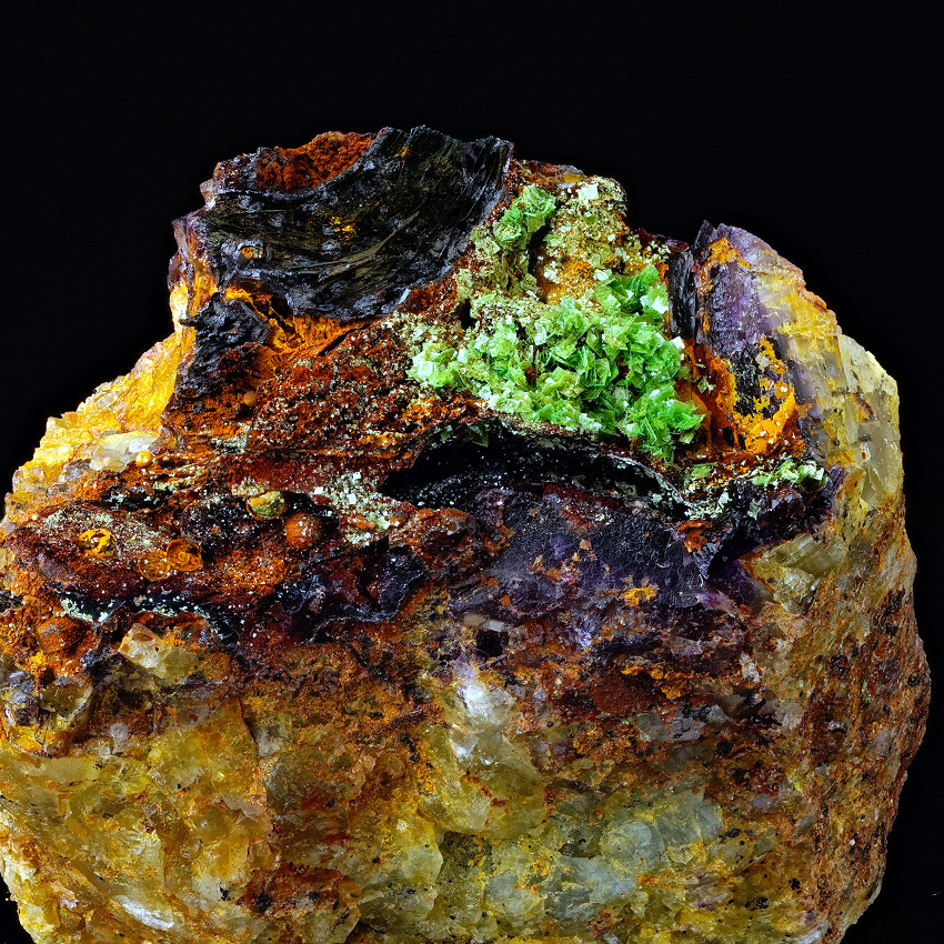 Zeunerite On Fluorite