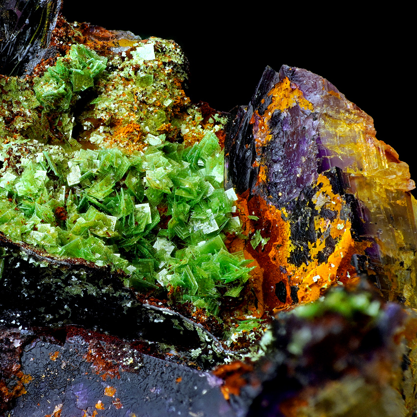 Zeunerite On Fluorite