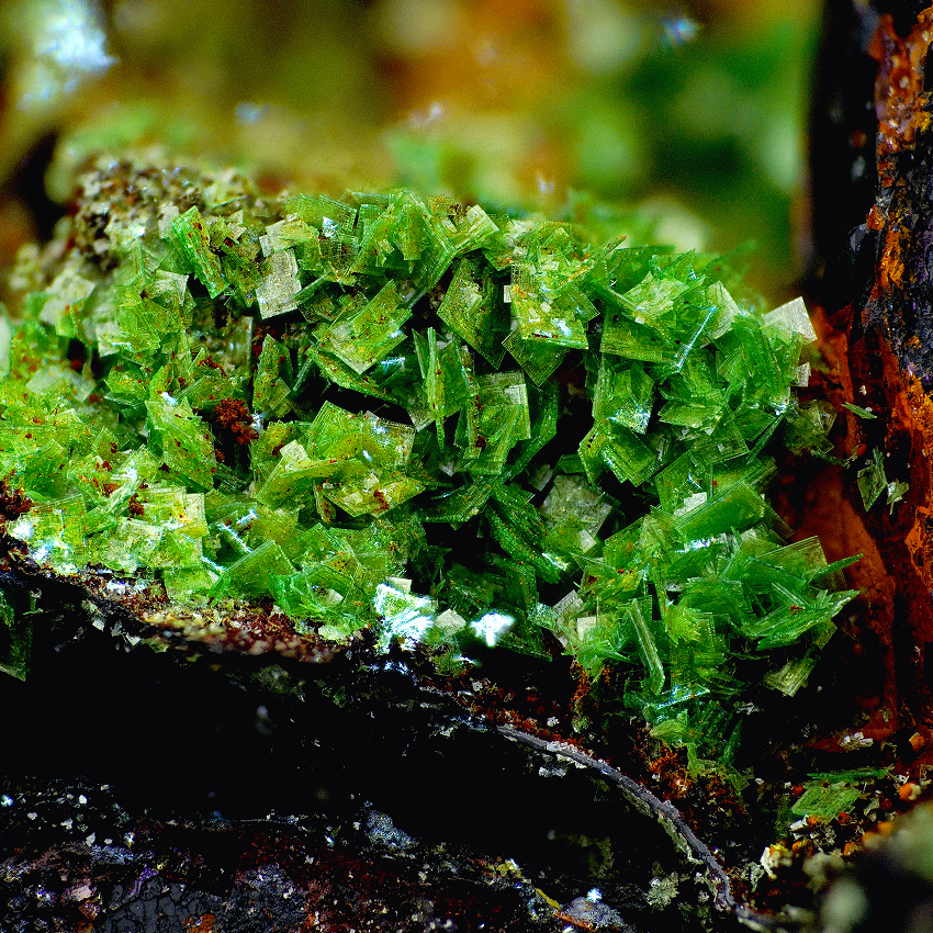 Zeunerite On Fluorite