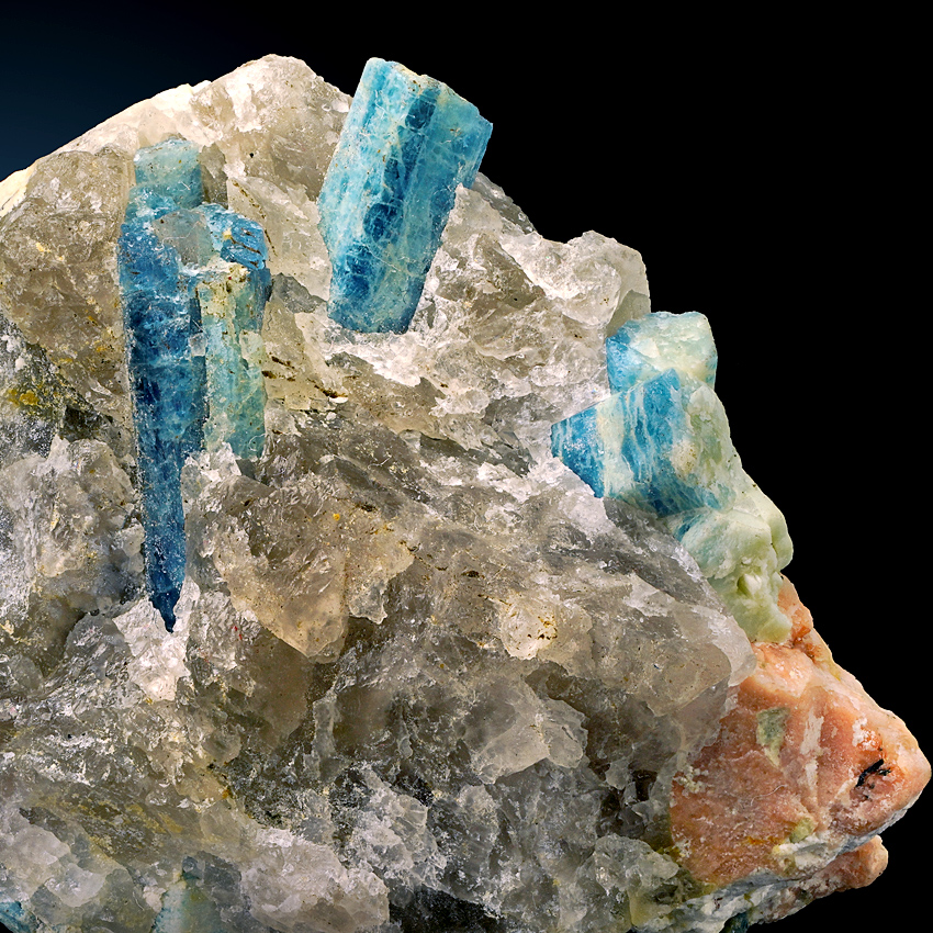 Beryl Var Aquamarine In Quartz