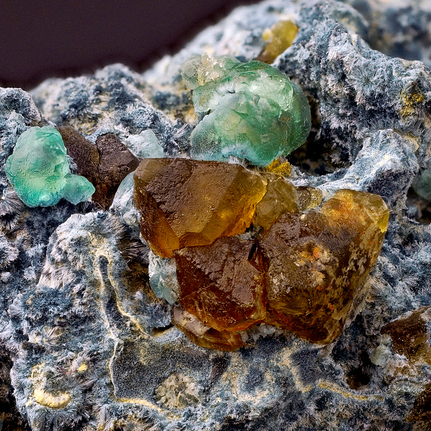 Fluorite On Elbaite